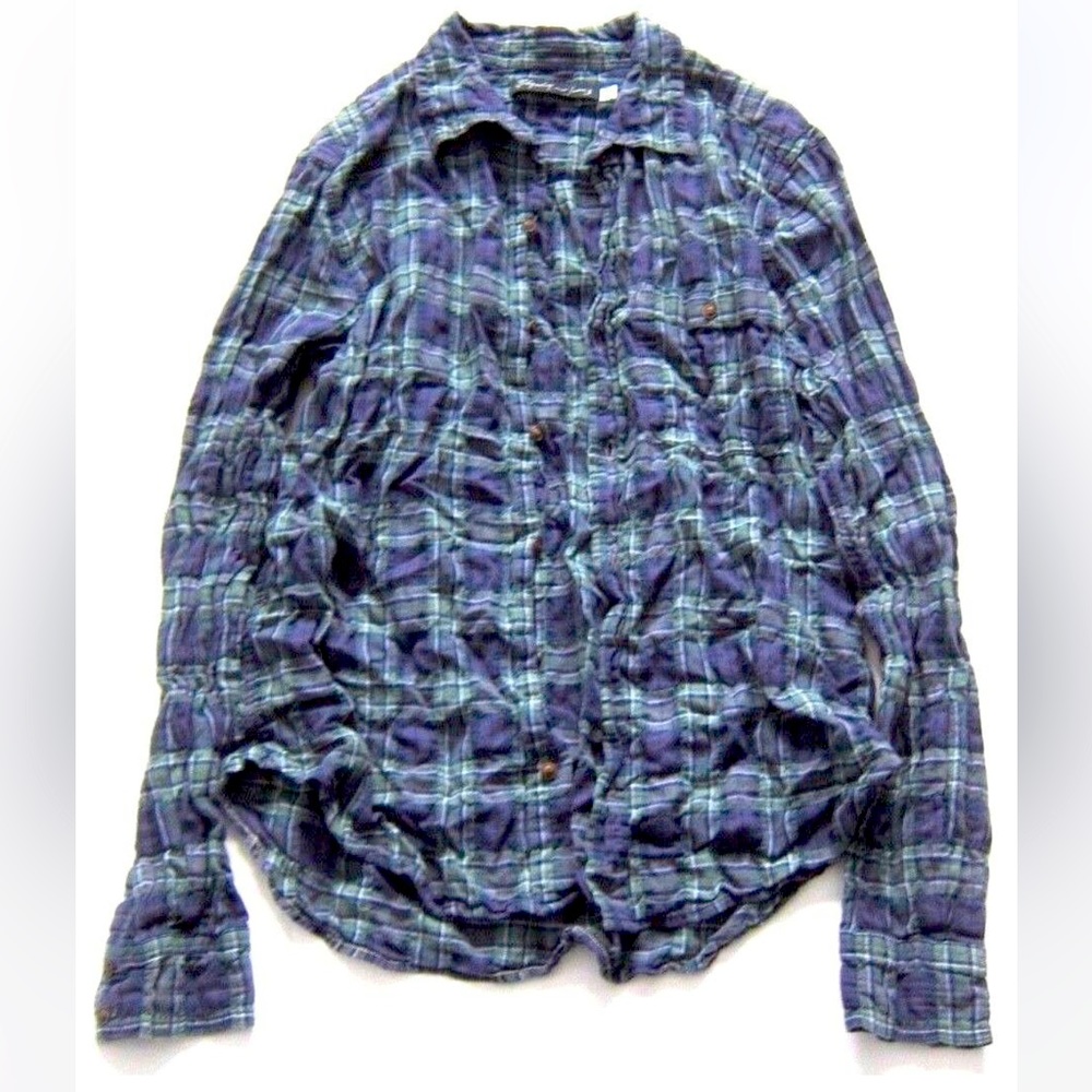 Elizabeth & James Plaid Flannel Button Down Boyfriend Shirt